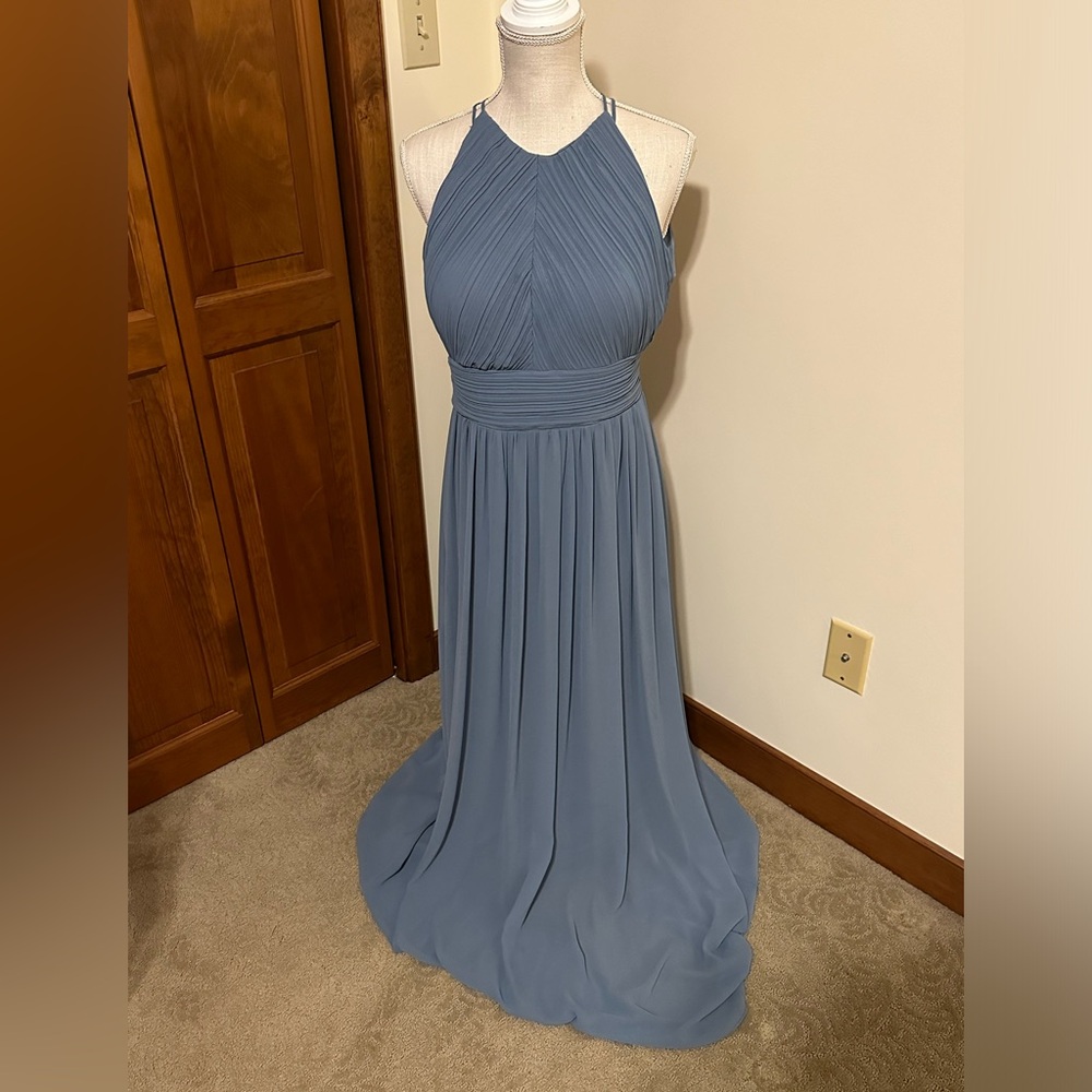 Slate Blue Bridesmaid / Prom / Wedging Guest Dress